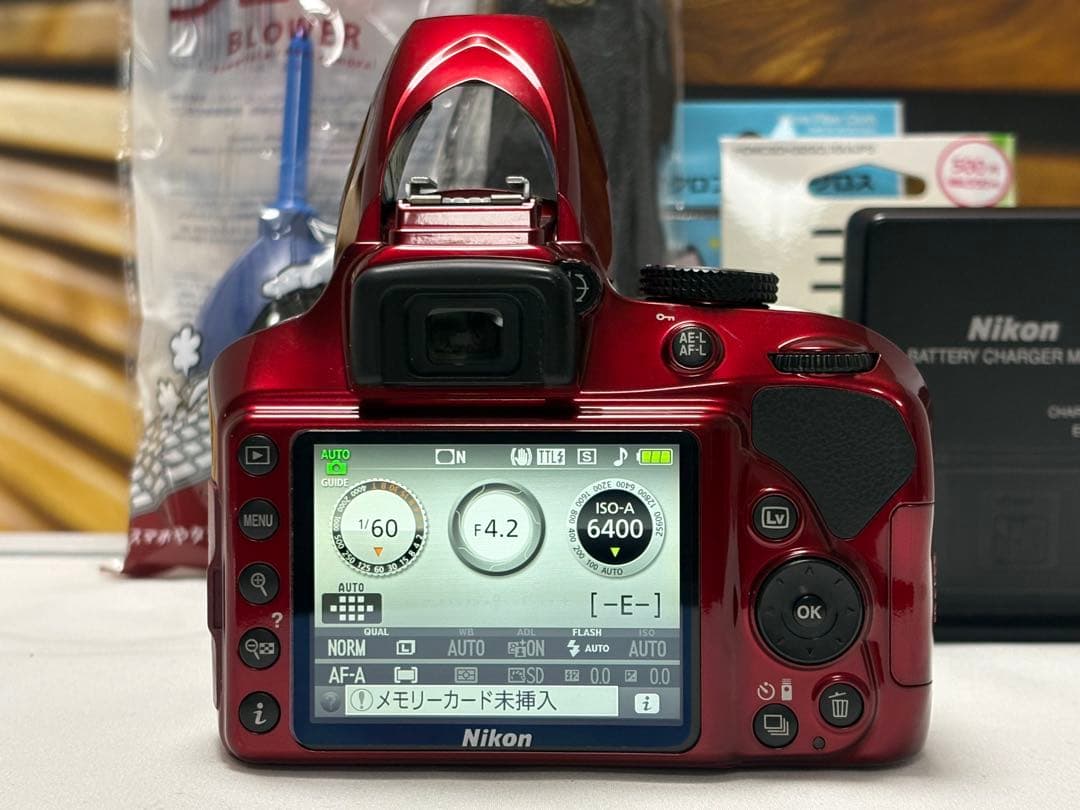Nikon D3400 一眼レフカメラ Bluetooth スマホ転送　レッド