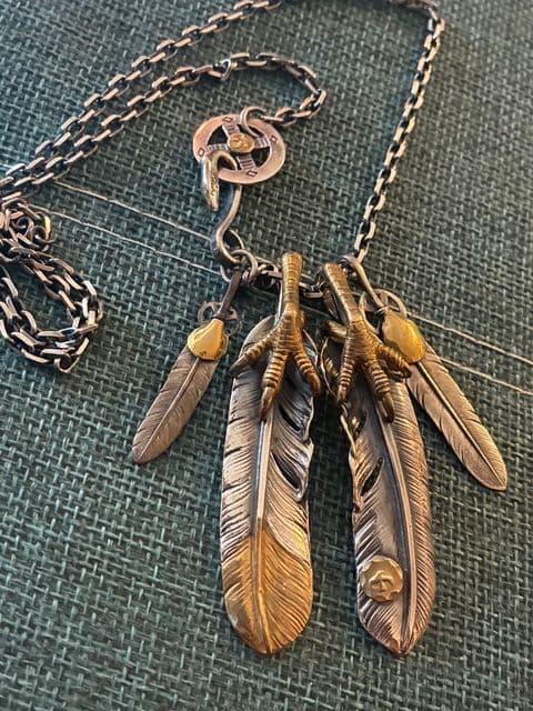 ゴローズ　金爪先金特大フェザー＋金爪現行メタル付き特大フェザー＋コンビ大＋細角