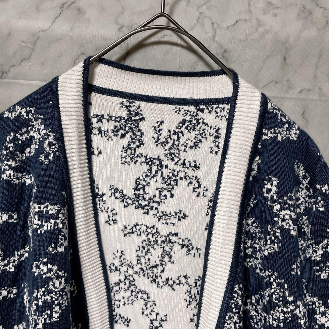 12628シャネル 19SS ココマーク ロゴ カメリア柄 ロングカーディガンM