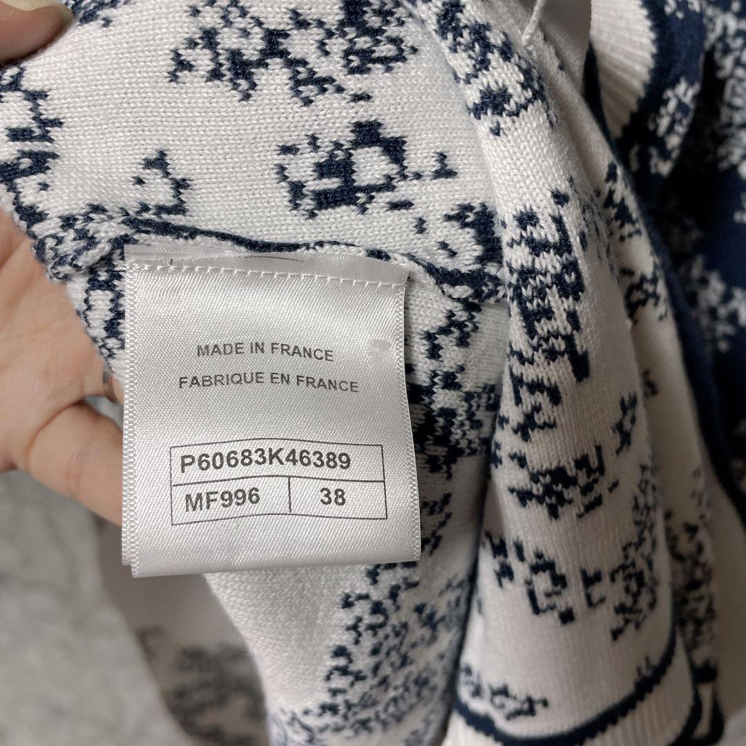 12628シャネル 19SS ココマーク ロゴ カメリア柄 ロングカーディガンM