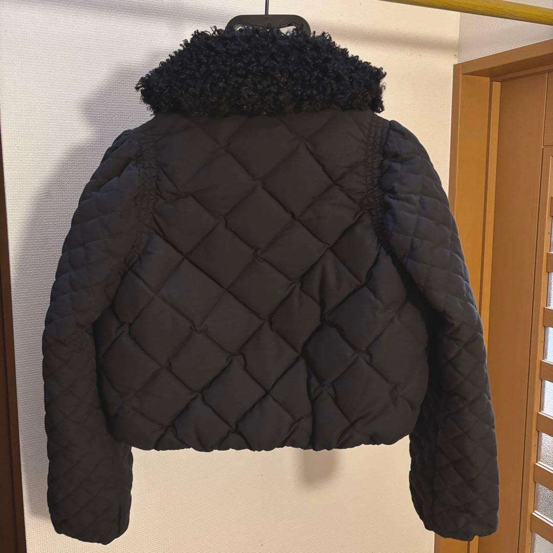 【セール中】epine キルティングショートダウンコート リボン付き ブラック