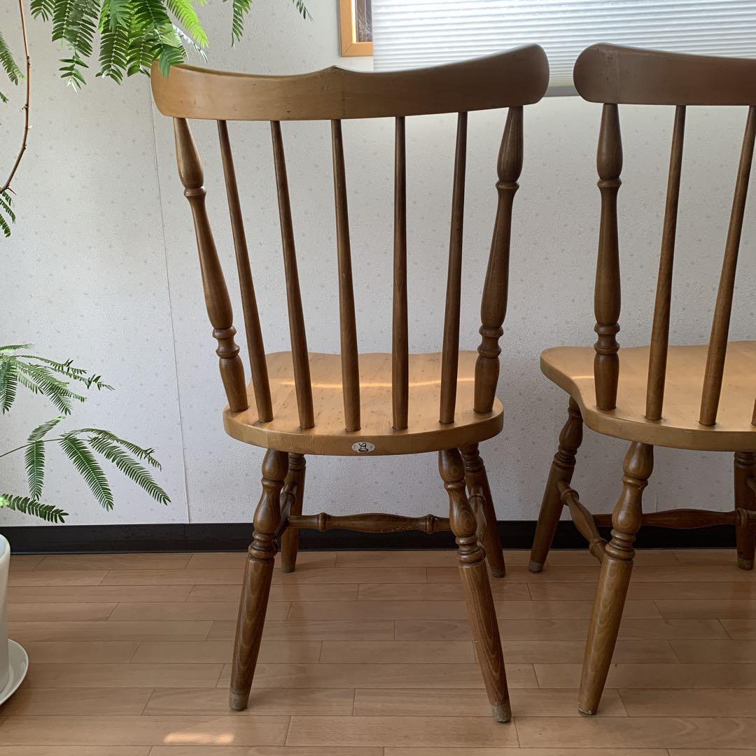 池田木工　アンティーク　椅子　2脚セット