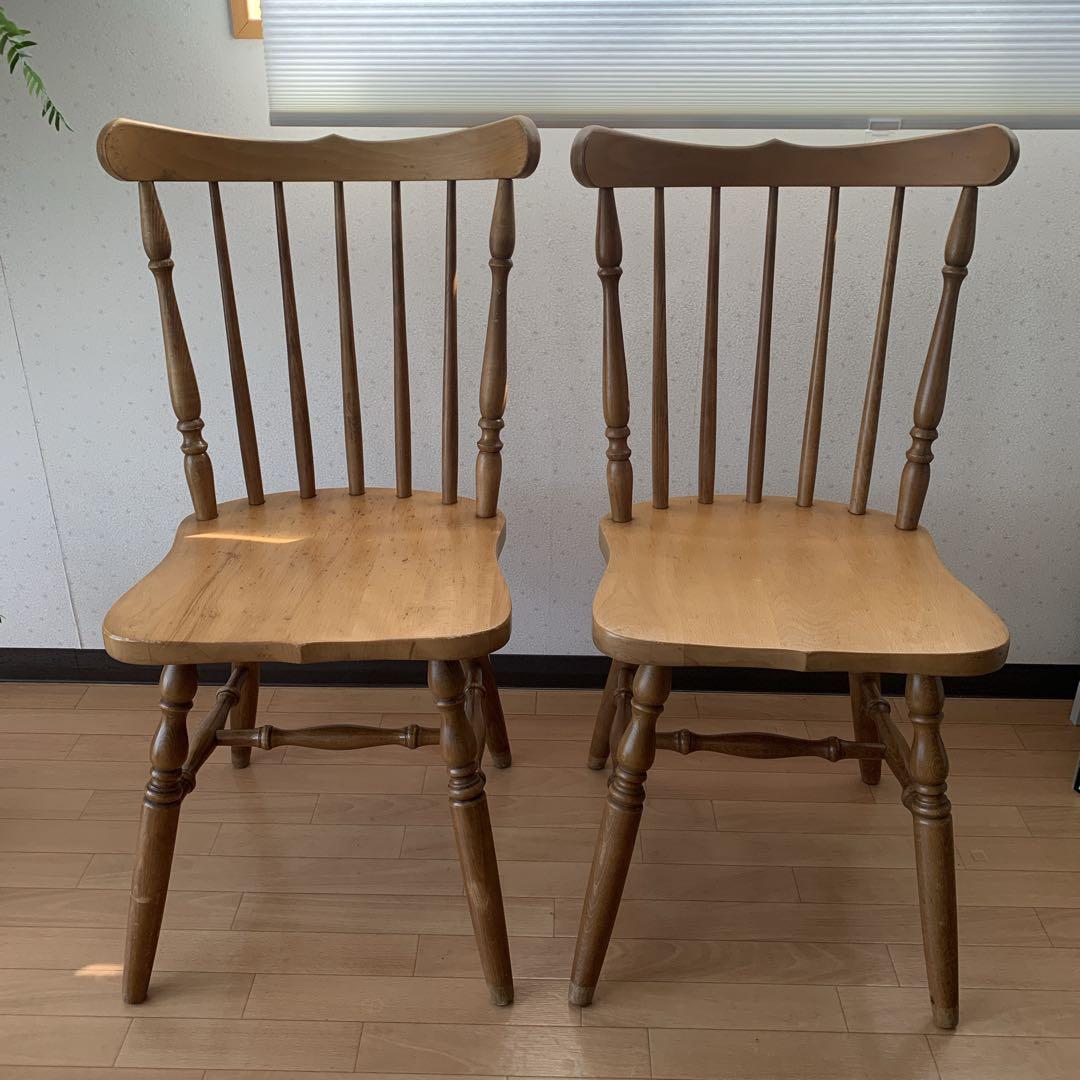 池田木工　アンティーク　椅子　2脚セット