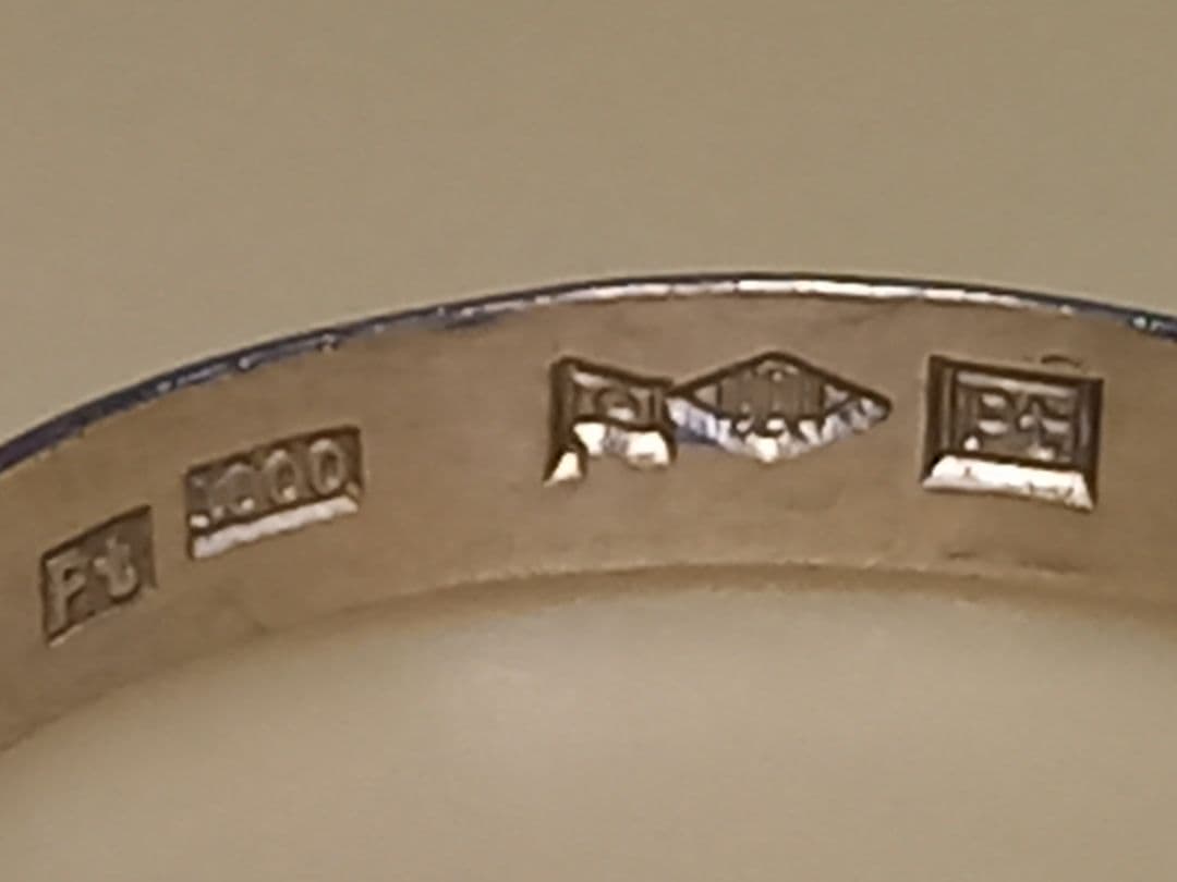 指輪　Pt1000　甲丸　プラチナ　リング