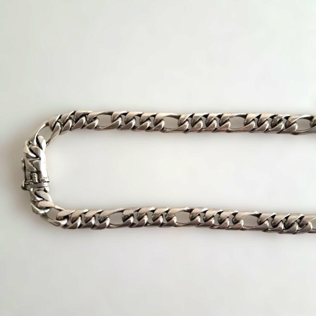 【匿名配送】フィガロ　チェーンネックレス　シルバー925　喜平　ビンテージ