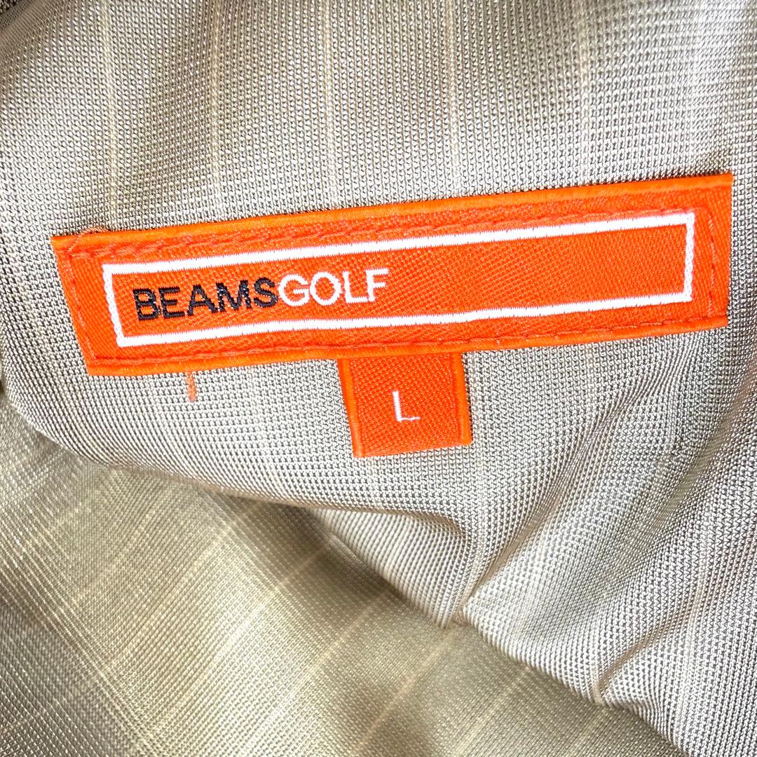 BEAMS GOLF 刺繍ロゴ 防寒中綿 ウエストゴム 暖パンツ L ベージュ