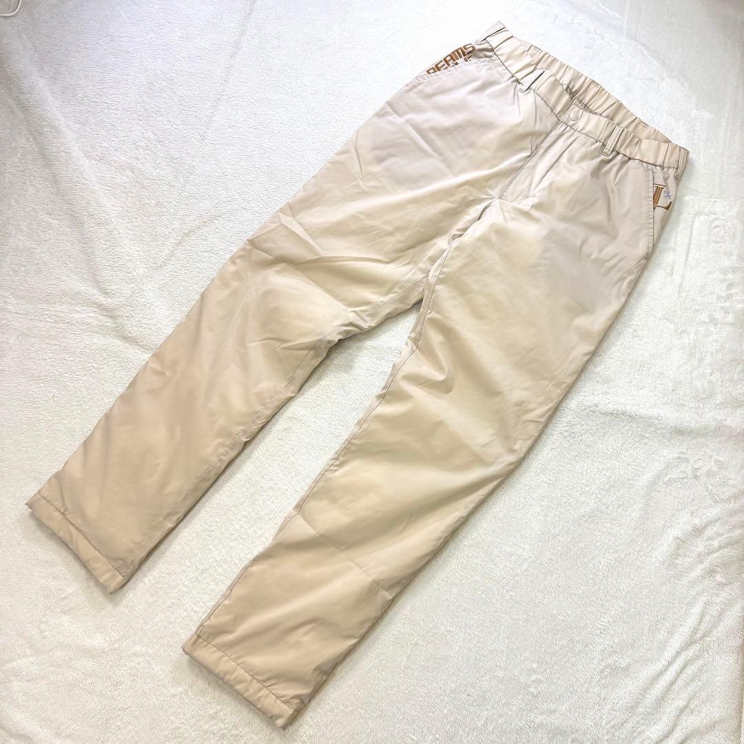 BEAMS GOLF 刺繍ロゴ 防寒中綿 ウエストゴム 暖パンツ L ベージュ