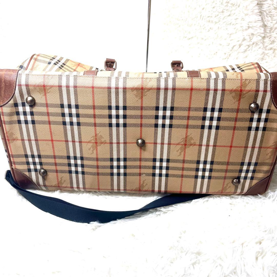 【良品】 バーバリーズ ボストンバッグ ノバチェック 大容量 トラベル