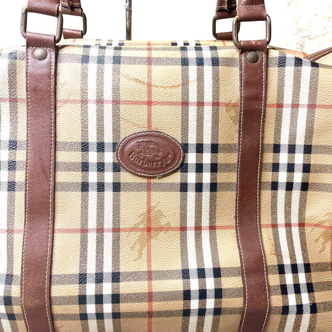 【良品】 バーバリーズ ボストンバッグ ノバチェック 大容量 トラベル