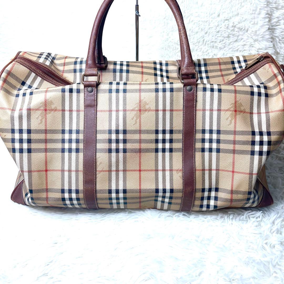 【良品】 バーバリーズ ボストンバッグ ノバチェック 大容量 トラベル