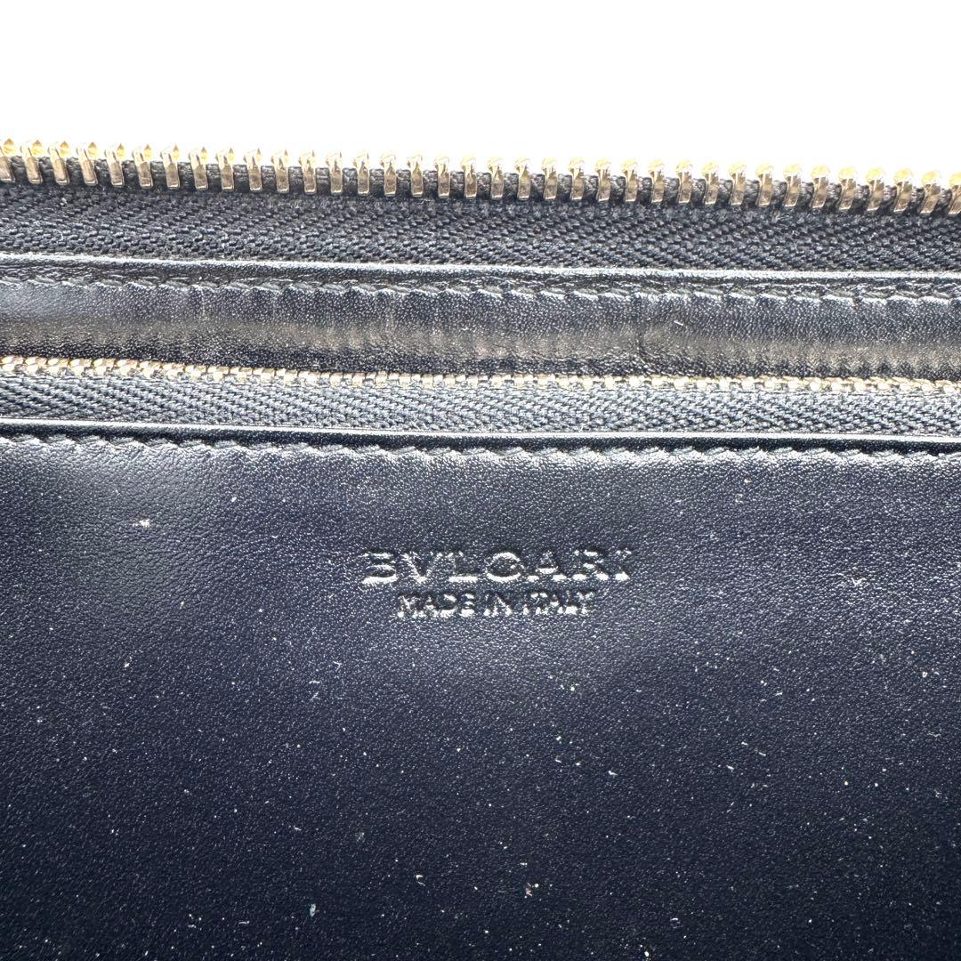 良品✨ブルガリ　長財布　ラウンドファスナー　ソティリオ　エナメル　ブラック