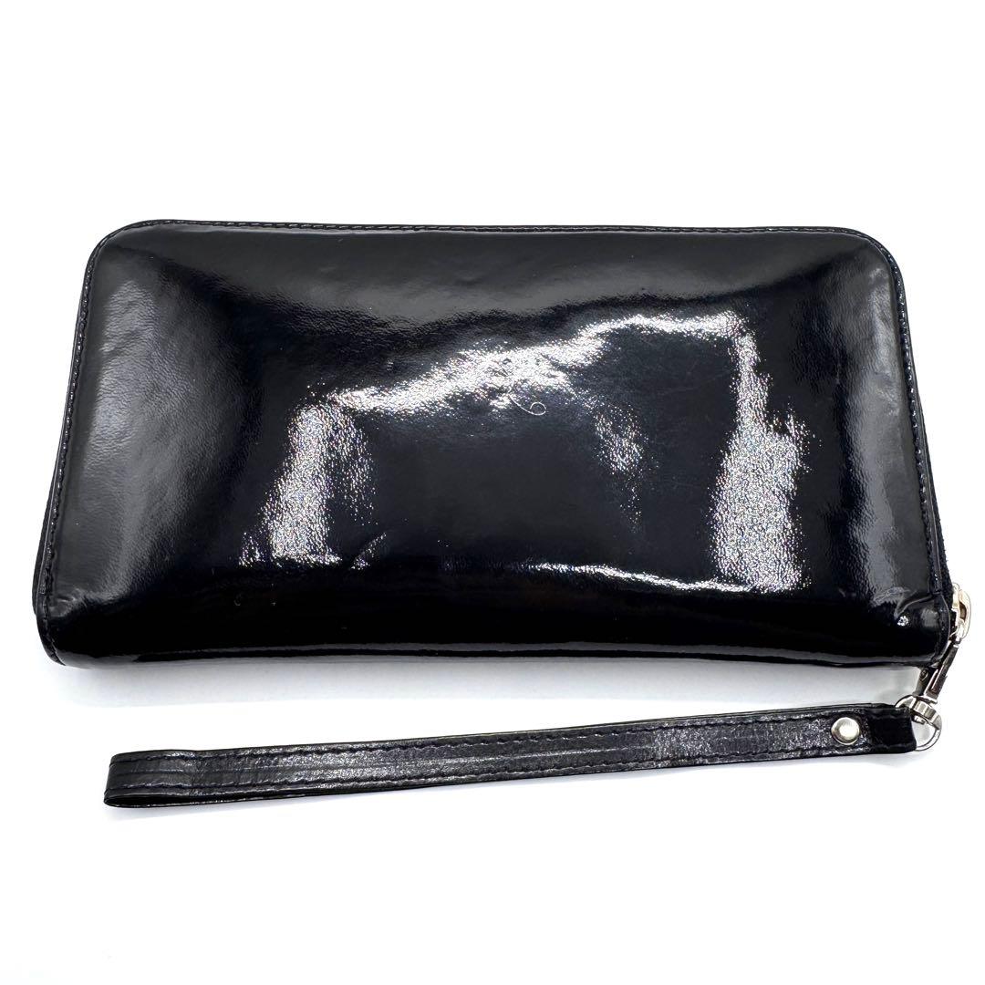 良品✨ブルガリ　長財布　ラウンドファスナー　ソティリオ　エナメル　ブラック