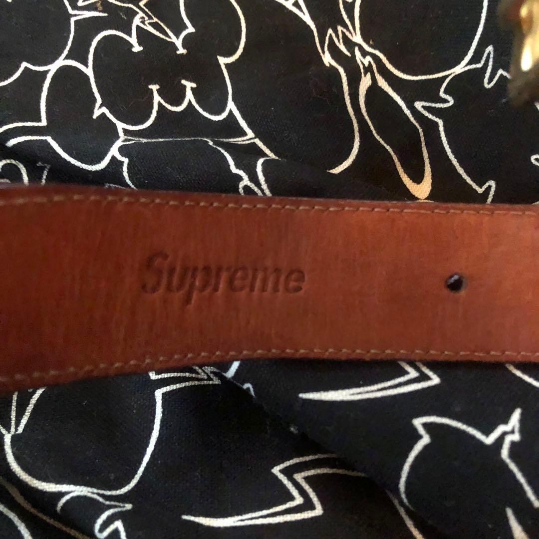 supreme レッド　クロコ型押し　パテントレザー　ベルト　シュプリーム