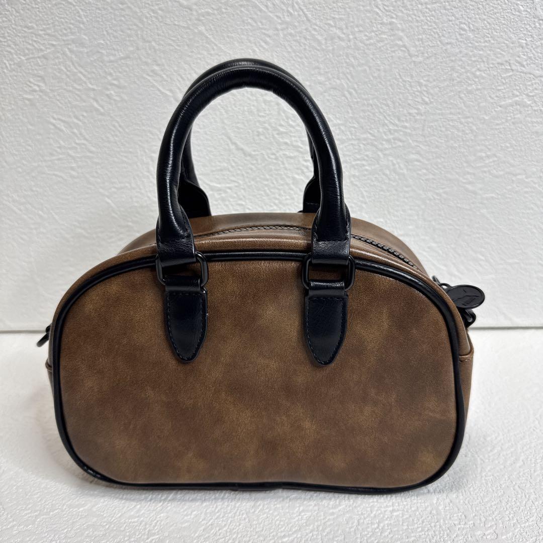 【極美品】プーマ　アーカイブ ミニ グリップ バッグ　ボストン　ブラウン