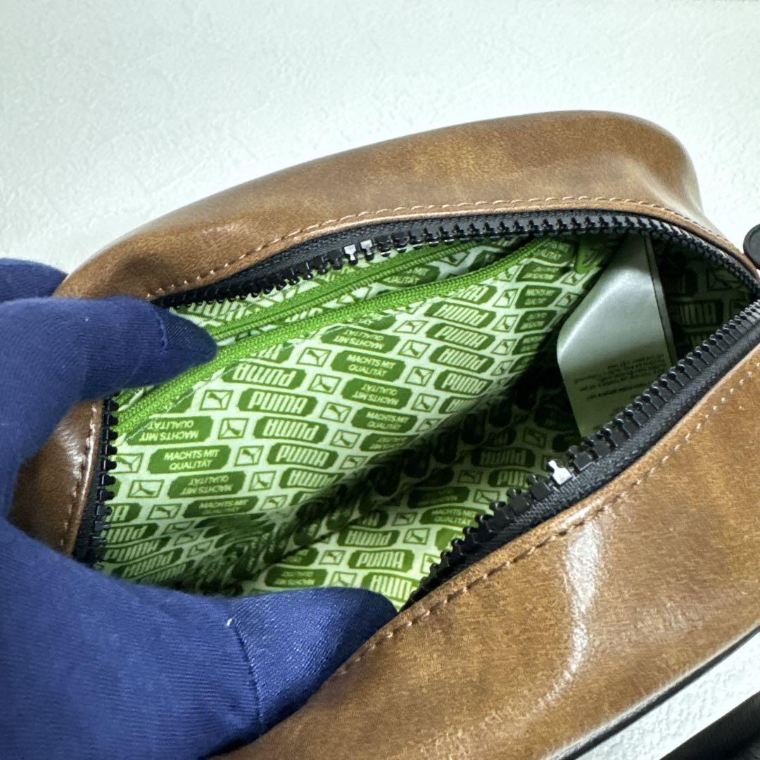 【極美品】プーマ　アーカイブ ミニ グリップ バッグ　ボストン　ブラウン