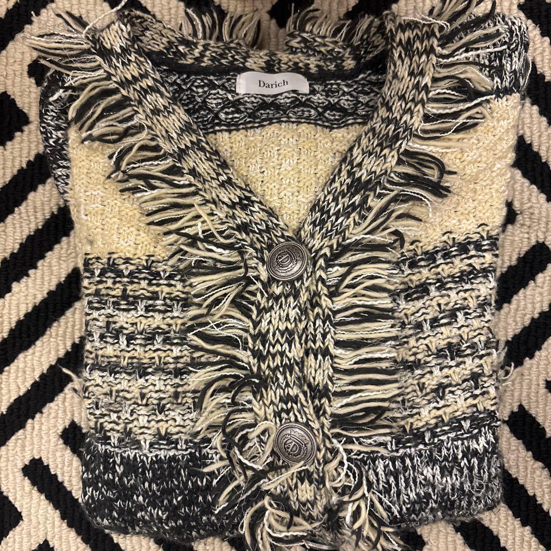 【1/24限定値下げ中】darich ツイードボーダーニットカーディガン