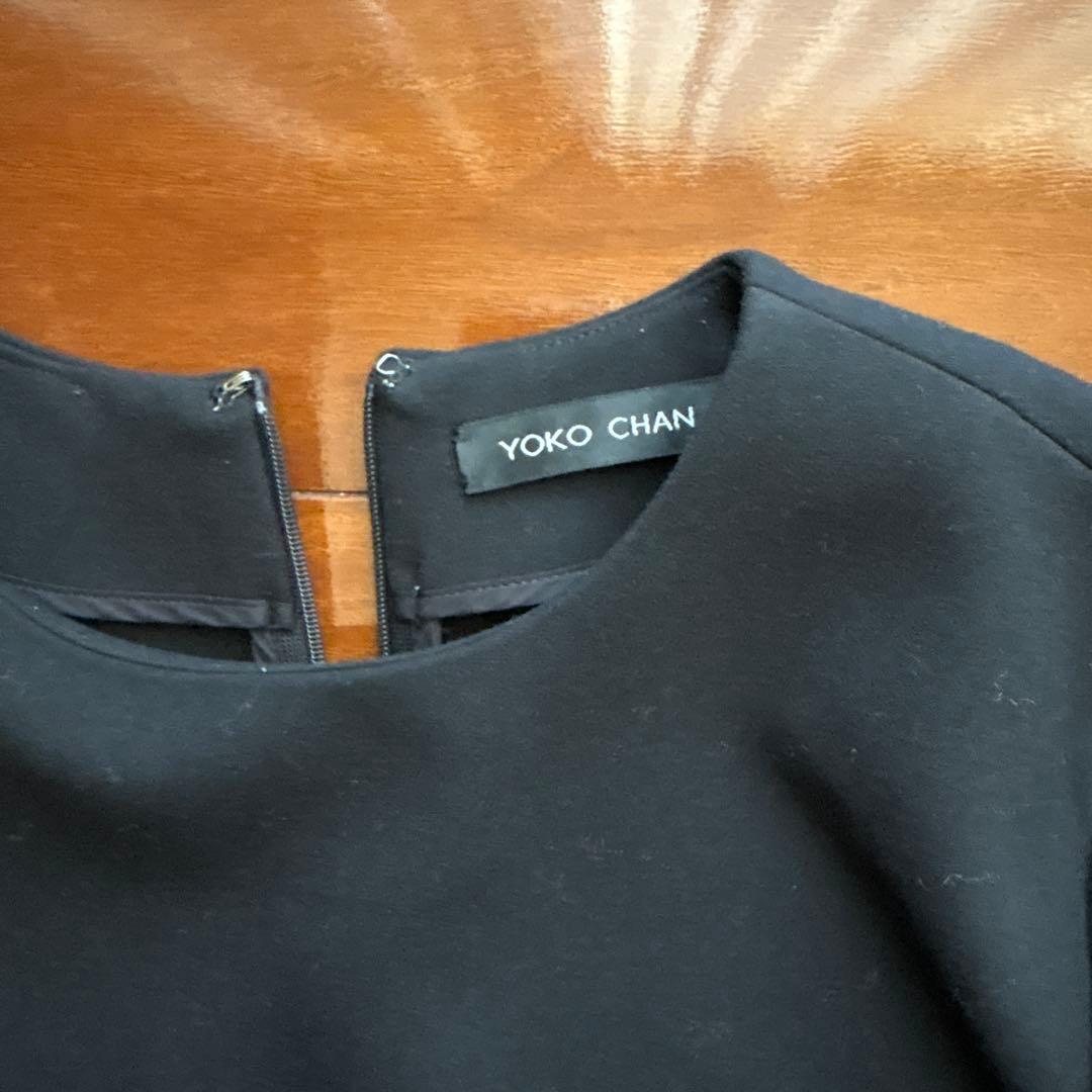 YOKO CHAN ブラック七部袖ワンピース