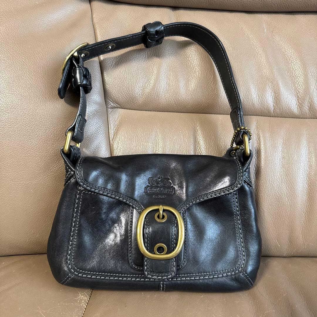 Coach ブラックレザー ハンドバッグ