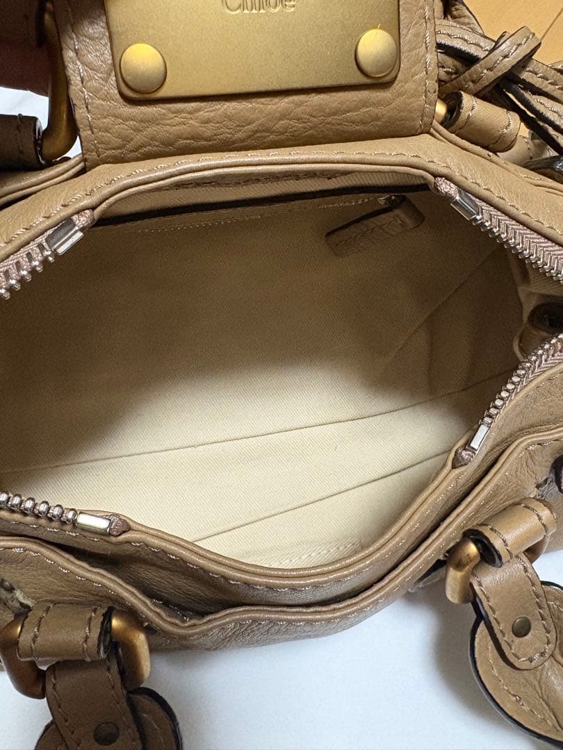 Chloé クロエ パディントン ハンドバッグ 南京錠 鍵付き ベージュ