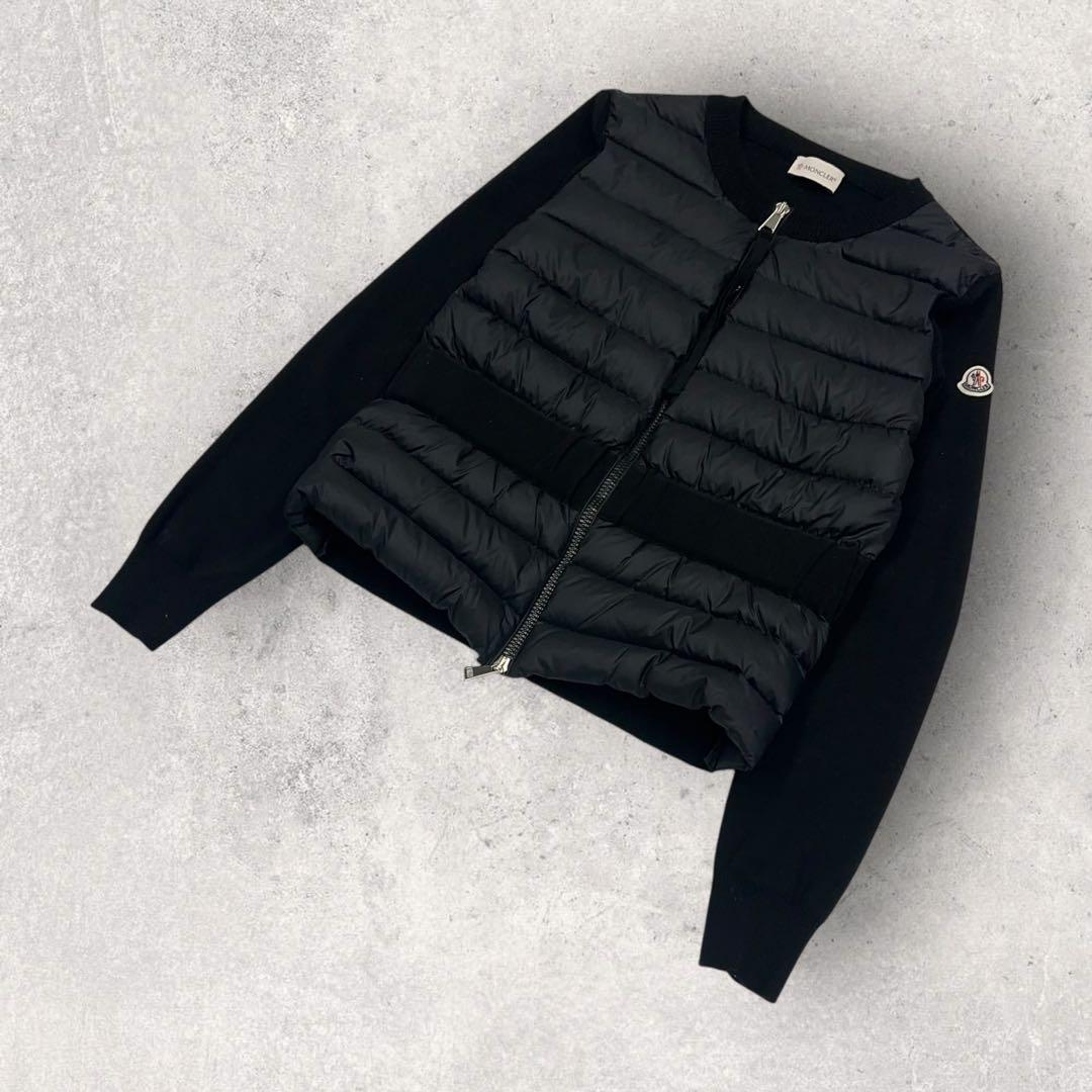 【美品・QR鑑定済み】モンクレール　ニット × ダウンジャケット　ハイブリッド黒