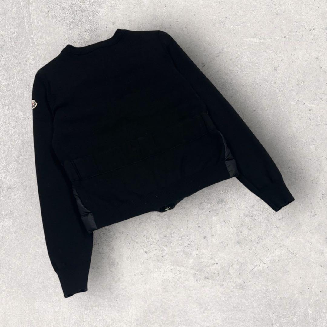 【美品・QR鑑定済み】モンクレール　ニット × ダウンジャケット　ハイブリッド黒