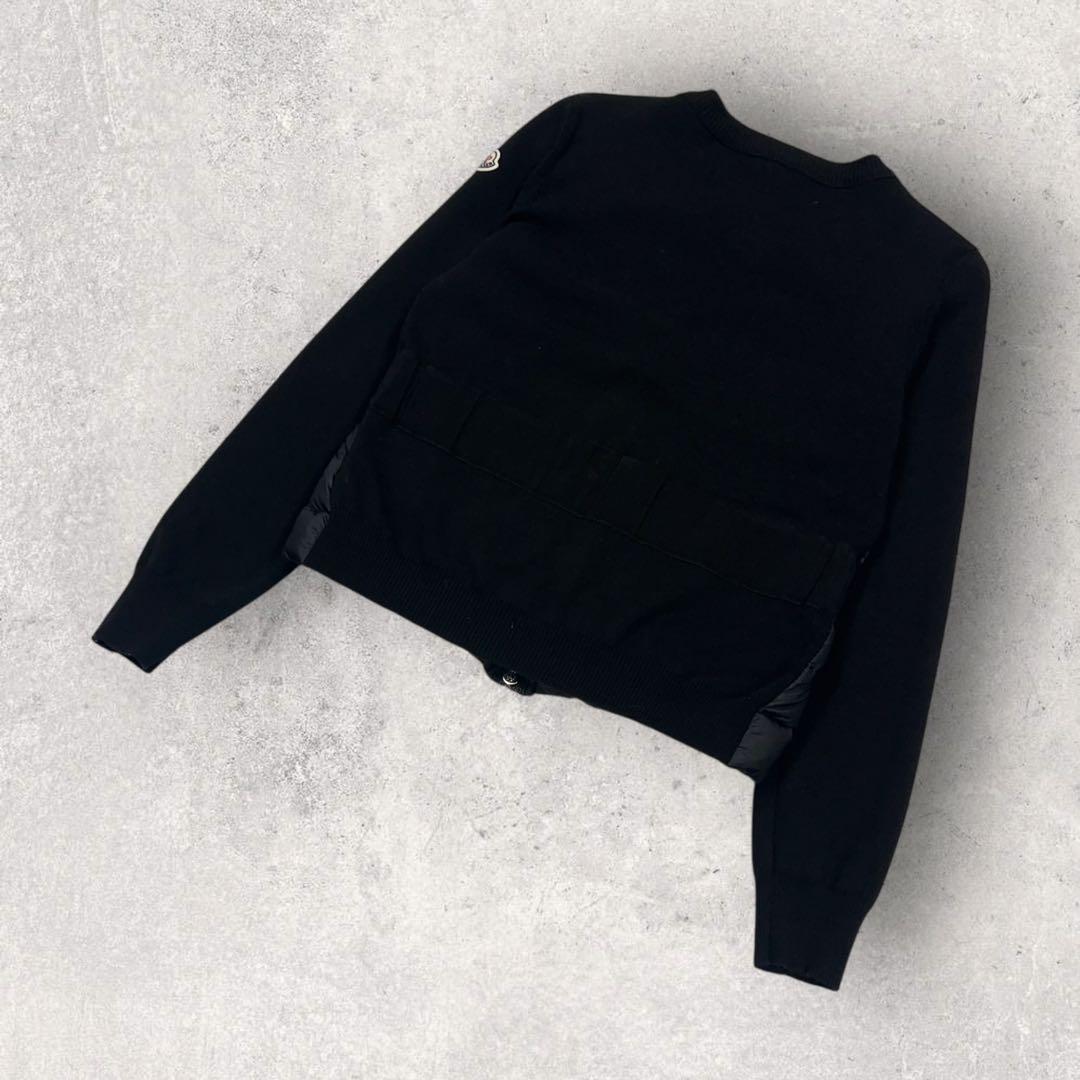 【美品・QR鑑定済み】モンクレール　ニット × ダウンジャケット　ハイブリッド黒