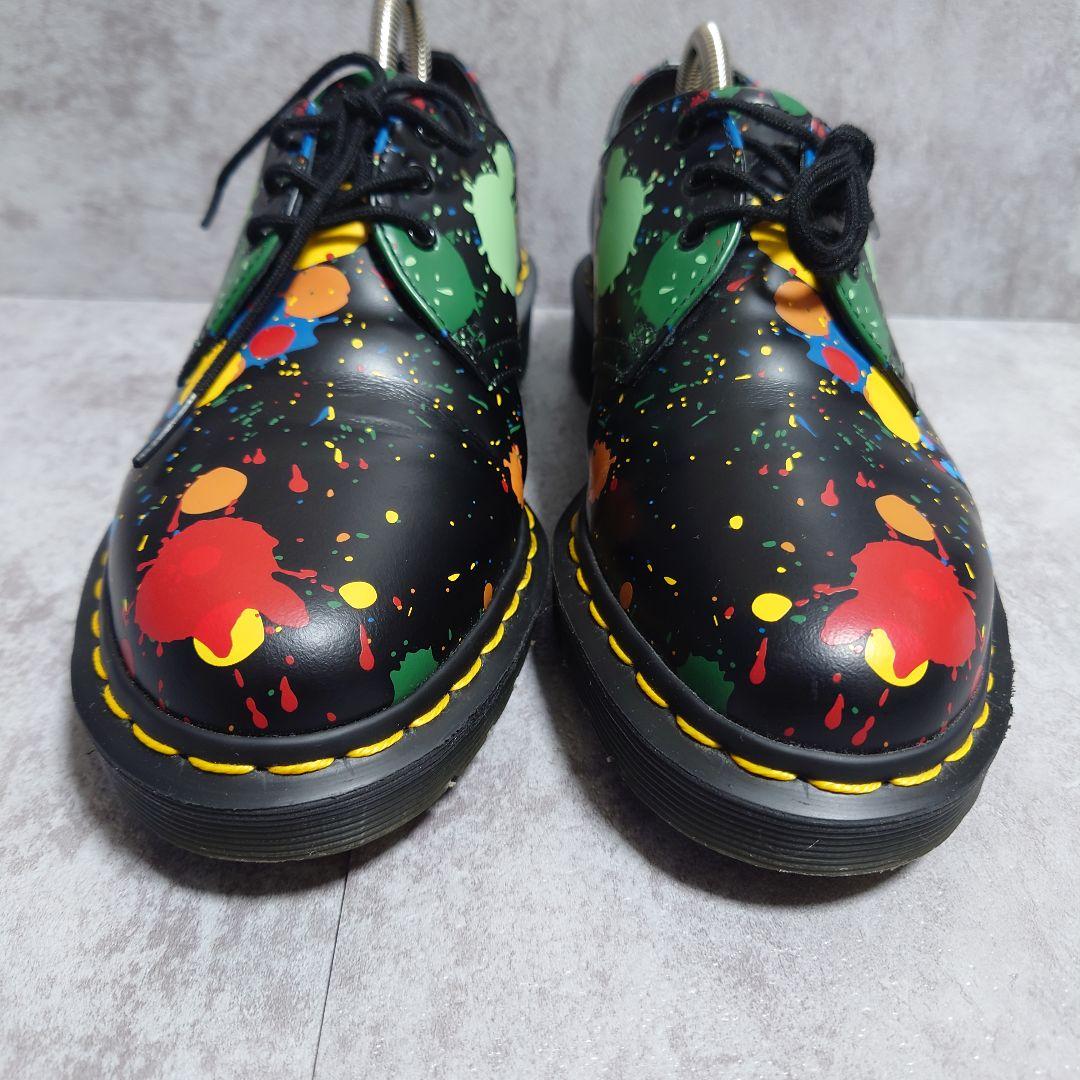 美品 ドクターマーチン ペイントスプラッター 3ホール レザーシューズ UK5