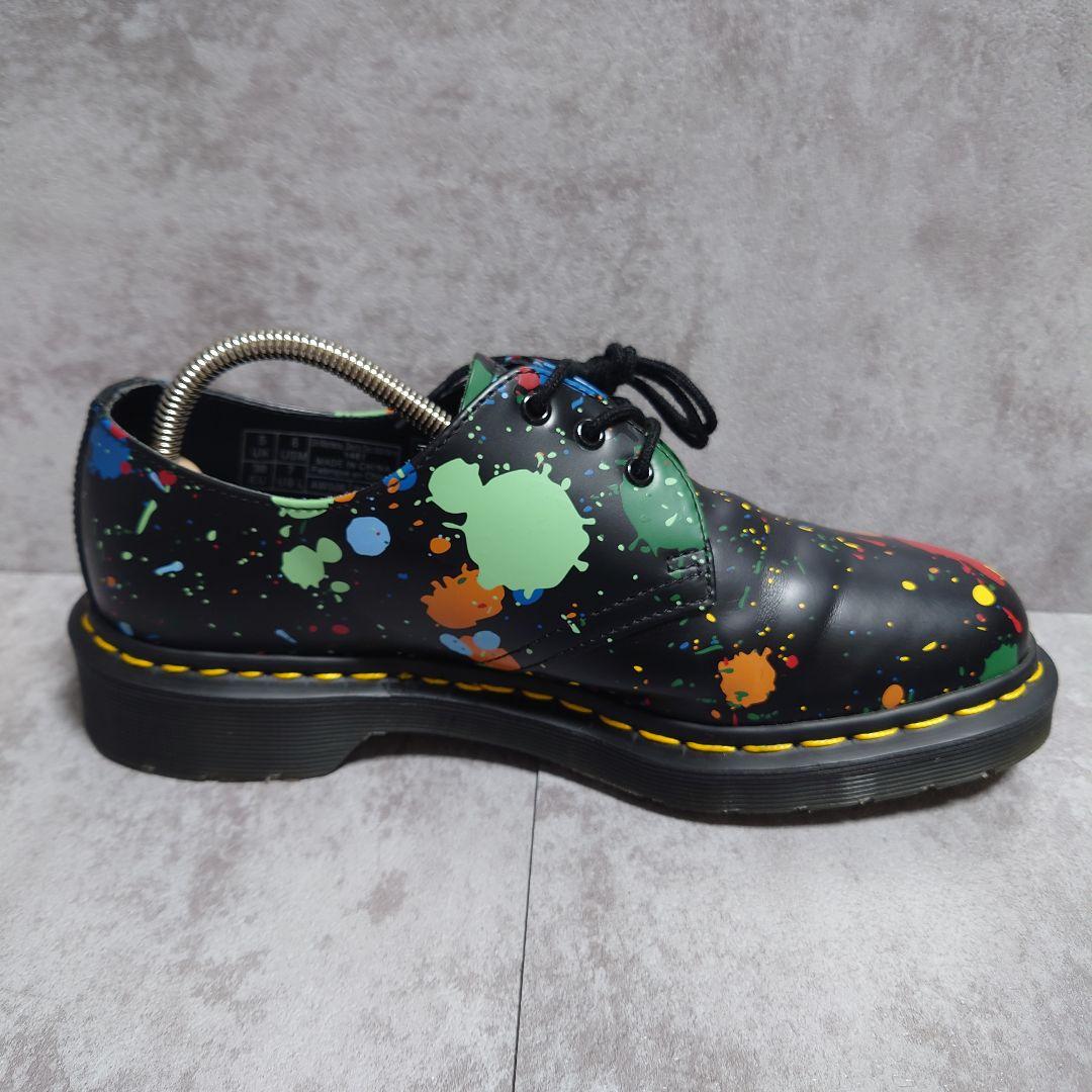 美品 ドクターマーチン ペイントスプラッター 3ホール レザーシューズ UK5