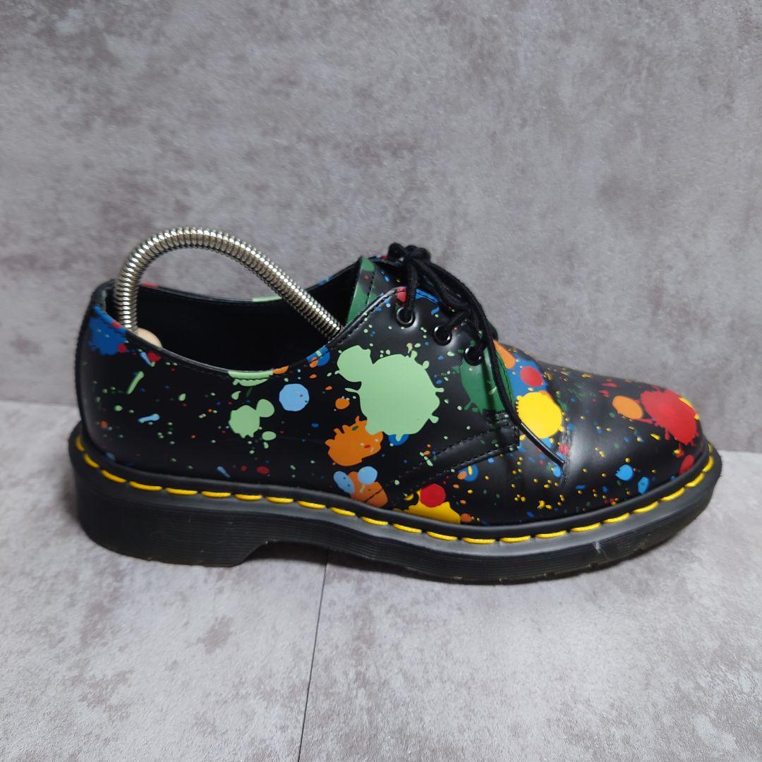 美品 ドクターマーチン ペイントスプラッター 3ホール レザーシューズ UK5