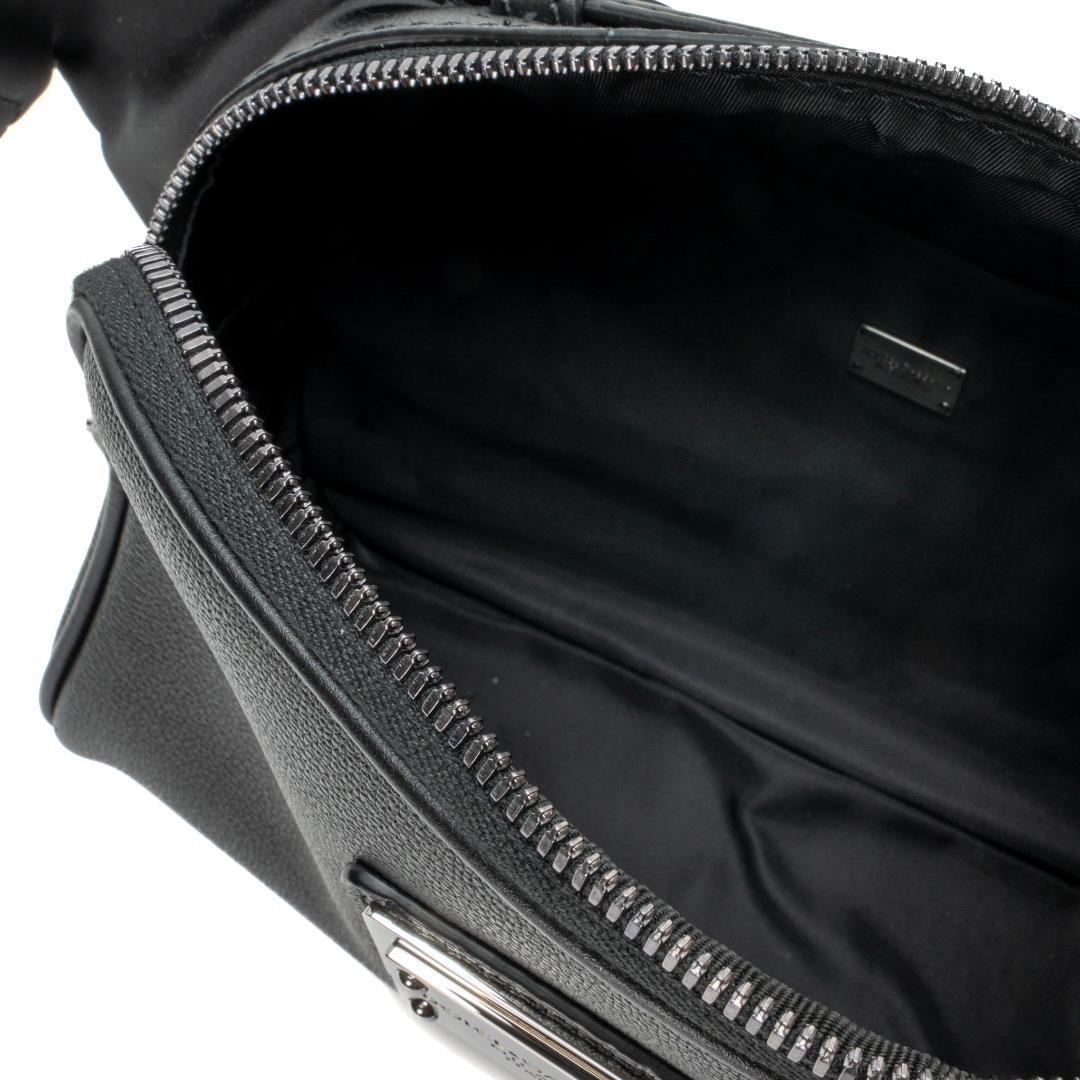 新品 DOLCE&GABBANA ウエストポーチ グレインドカーフスキンナイロン