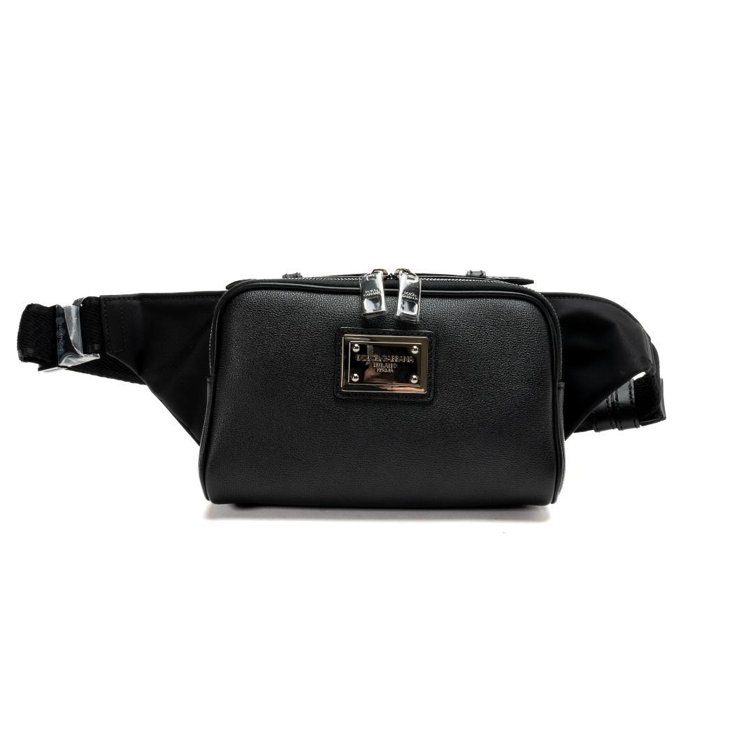 新品 DOLCE&GABBANA ウエストポーチ グレインドカーフスキンナイロン