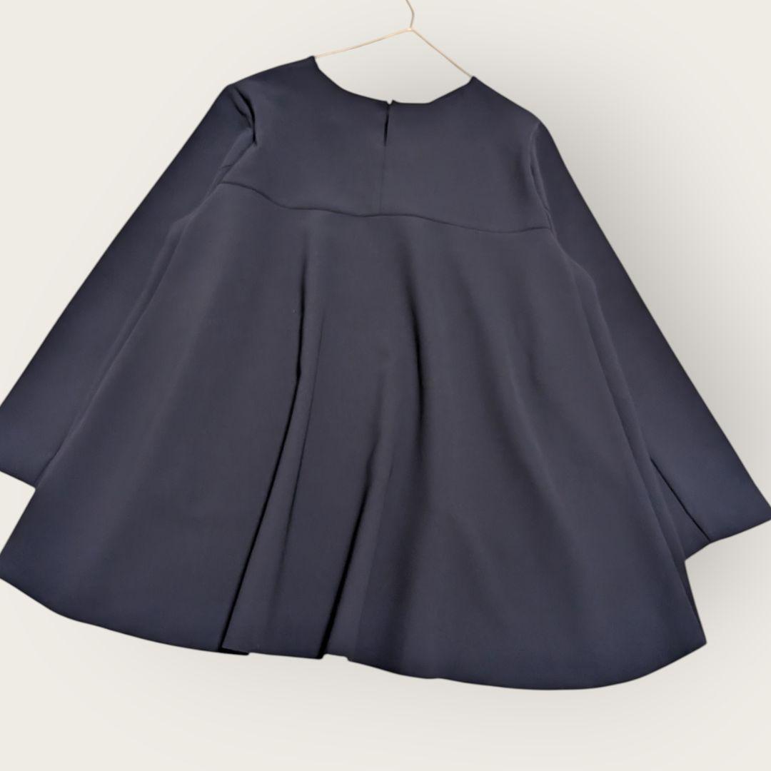 美品 OUR アワーホーム きれいめフレアプルオーバー ネイビー L