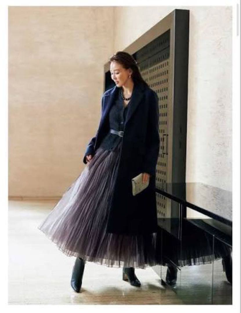 ebure エブール 完売 シアーオーガンジープリーツ スカート 新品タグ付