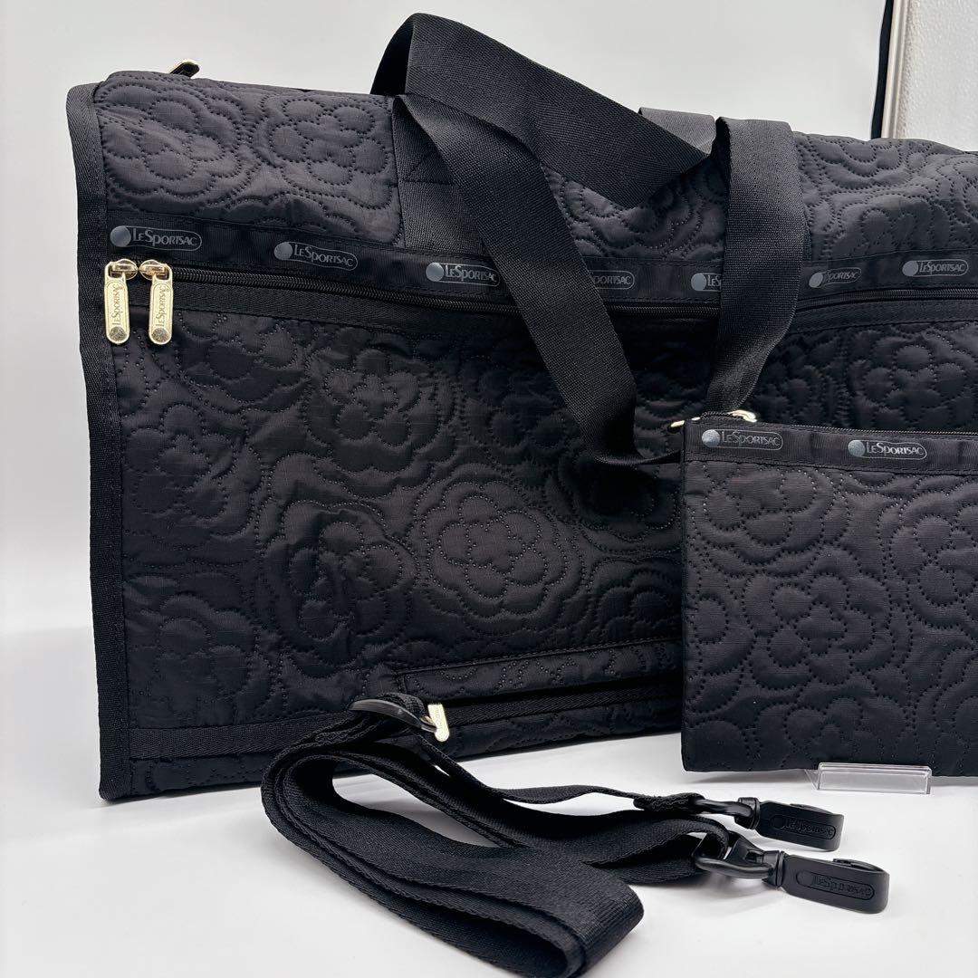 新品♡レスポートサック　パフィーブロッサムズ　ブラック　ポーチ付き 2way