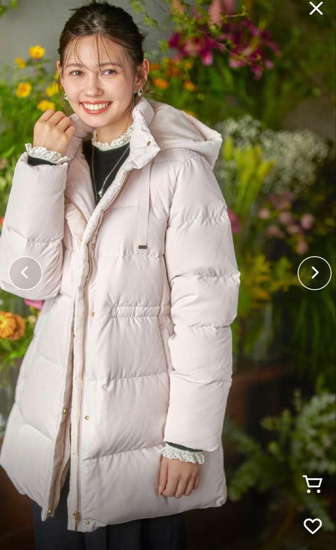 index インデックス　KAWADAダウンドロストミドルコートL アイボリー