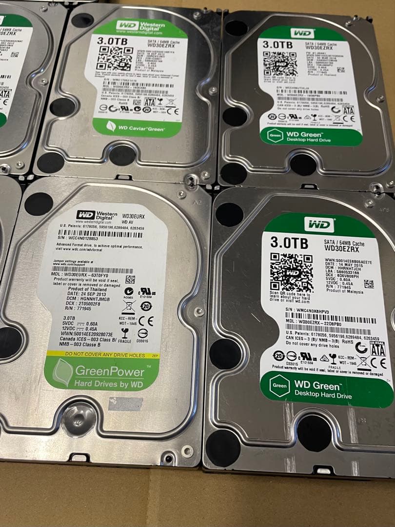 外付けハードディスク・ドライブ WD Green HDD (2TBx5)(3TBx4) 22TB HHD