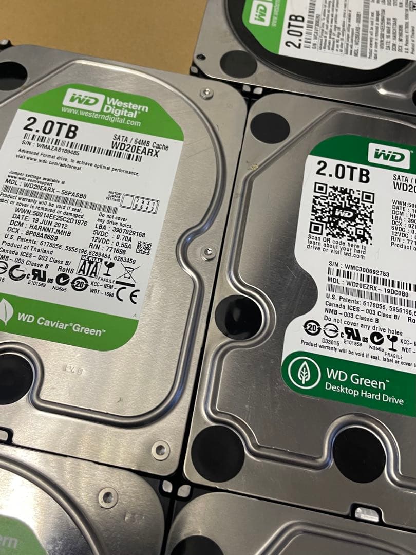 外付けハードディスク・ドライブ WD Green HDD (2TBx5)(3TBx4) 22TB HHD