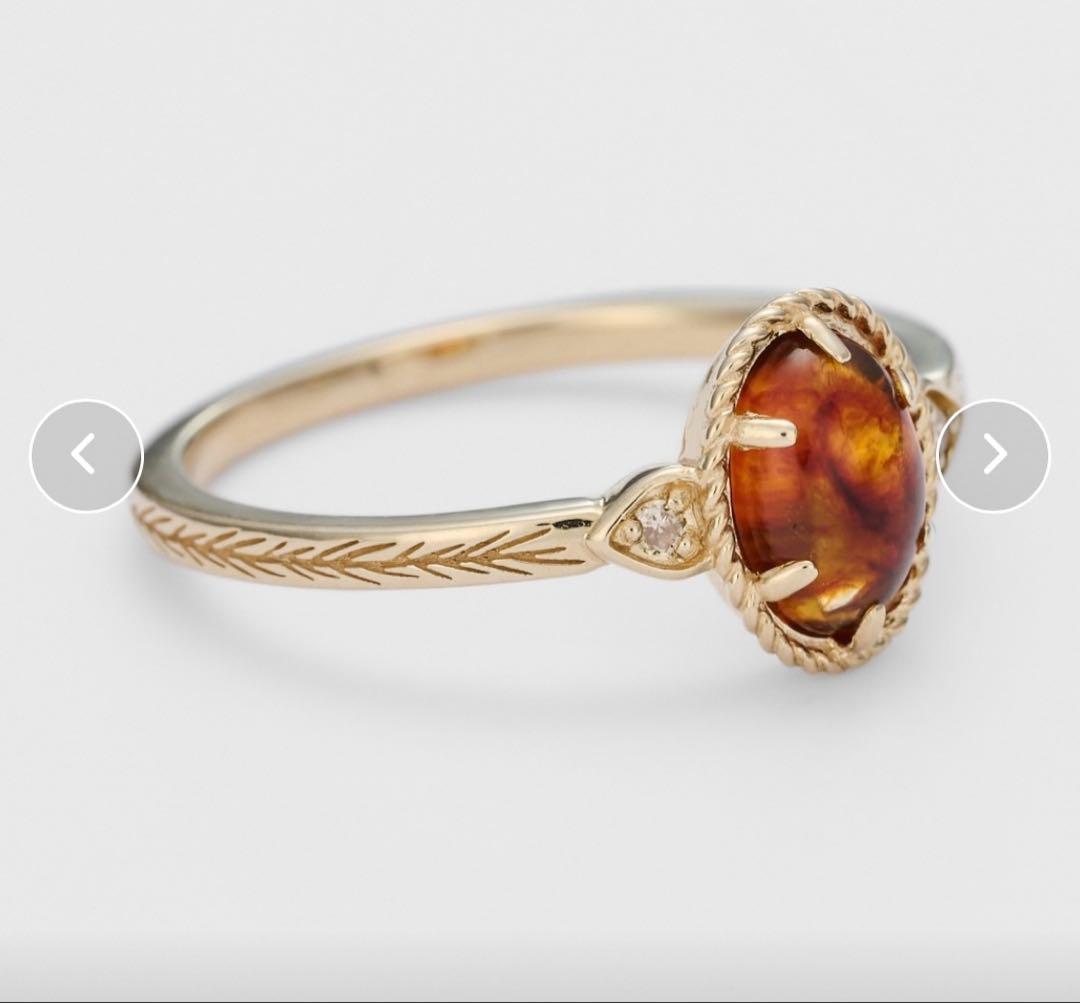 ageta k5アンバーピンキーリング