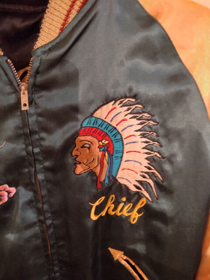 テーラー東洋スカジャン Ｌサイズ　虎　舞妓　龍　インディアン