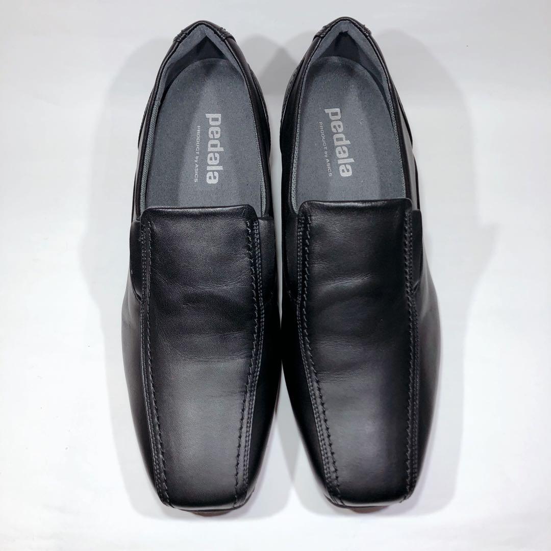 【未使用級】ペダラ　スリッポン　レザーパンプスウェッジソール　スワールトゥ　4E