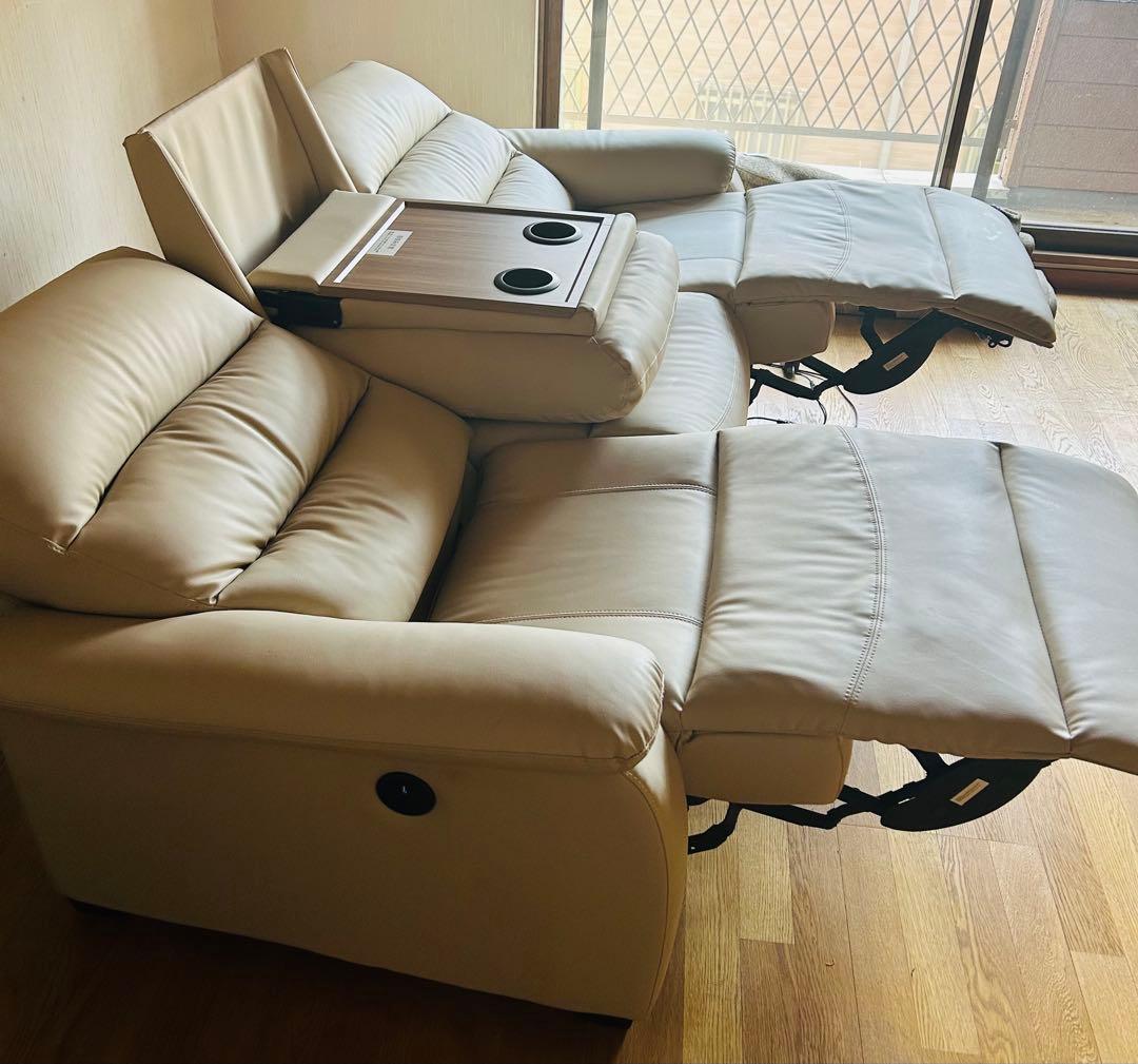 ニトリ　電動リクライニングソファ 3人掛け　美品　定価133400