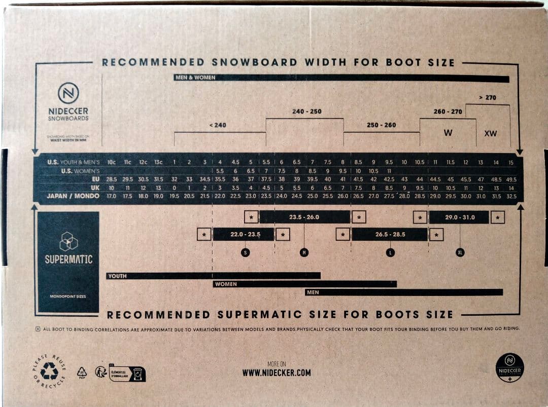 Nidecker Supermatic ビンディング S ブラック 24-25