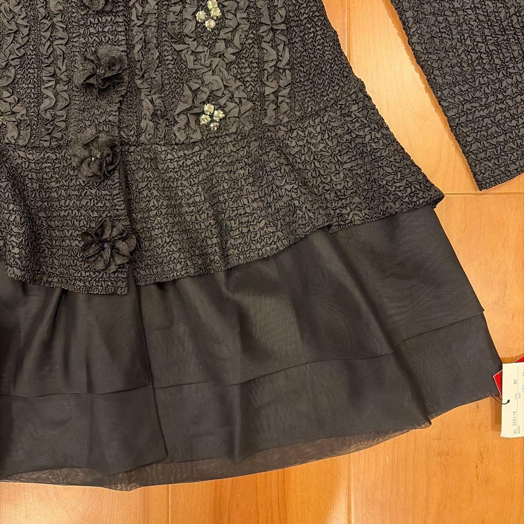 NOKO OHNO 黒のフリル付きロング羽織