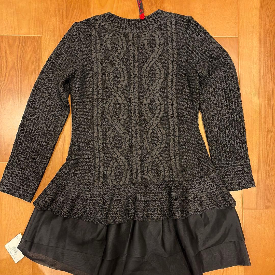 NOKO OHNO 黒のフリル付きロング羽織