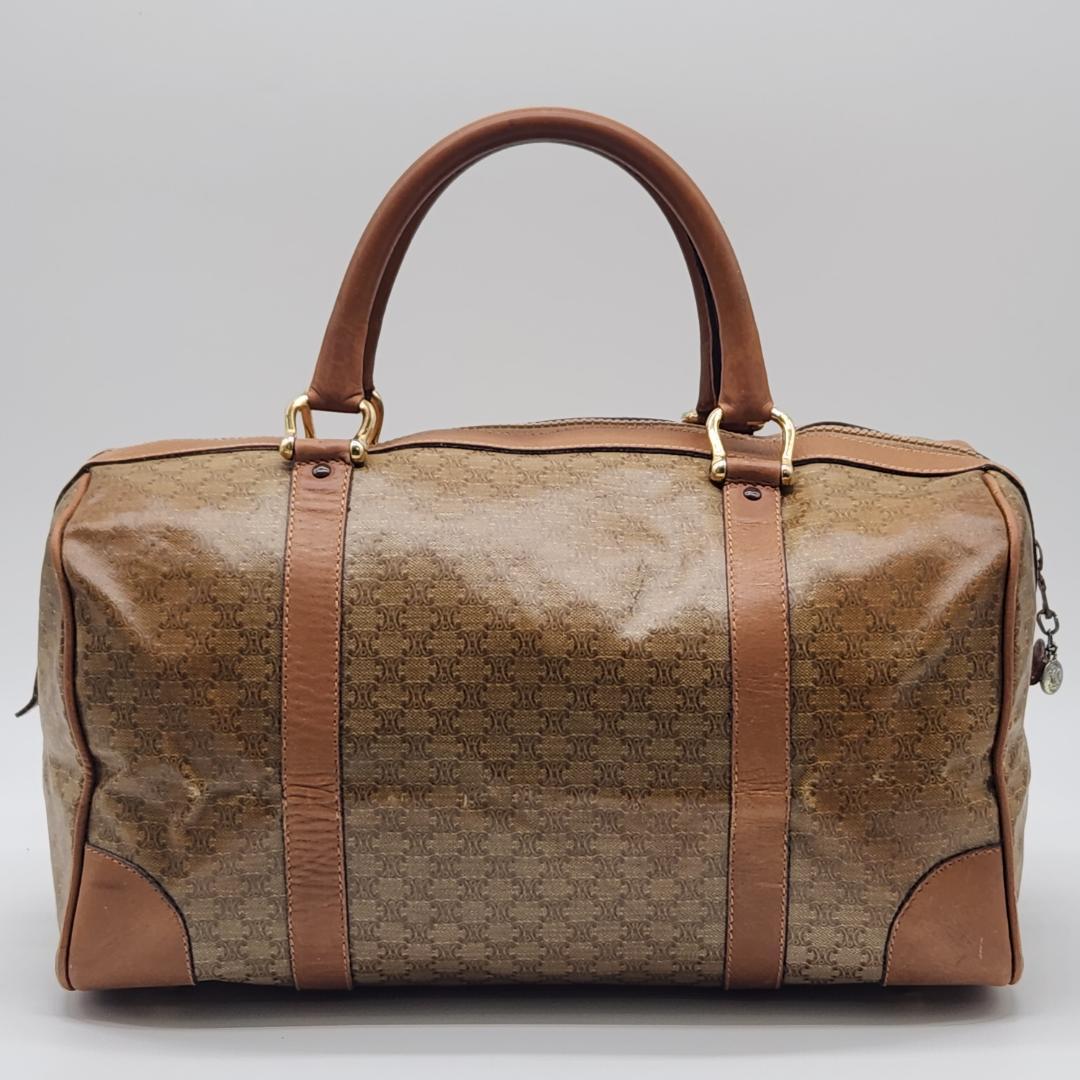 セリーヌ　マカダム柄　PVC ハンド　ボストンバッグ　 e369