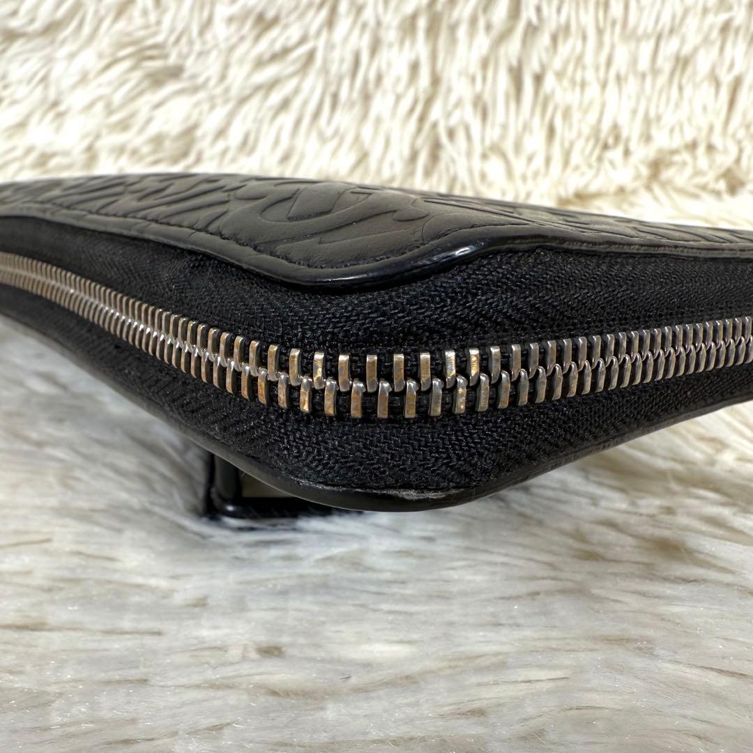 バーバリー Burberry ラウンドファスナー長財布 TBモノグラム エンボス