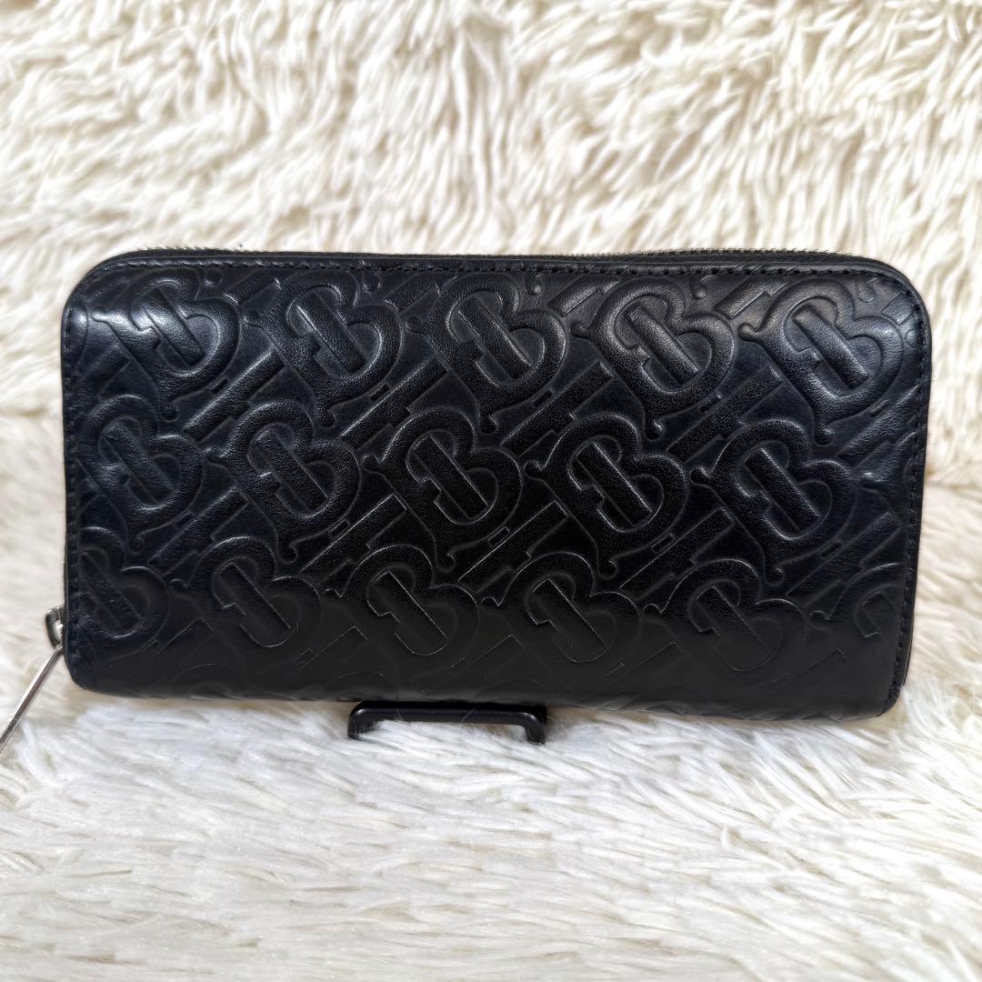 バーバリー Burberry ラウンドファスナー長財布 TBモノグラム エンボス