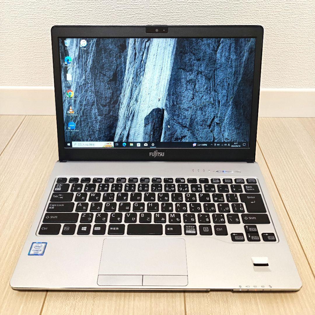 【良品】富士通 オフィス ノートパソコン 黒×シルバー FMVS04003