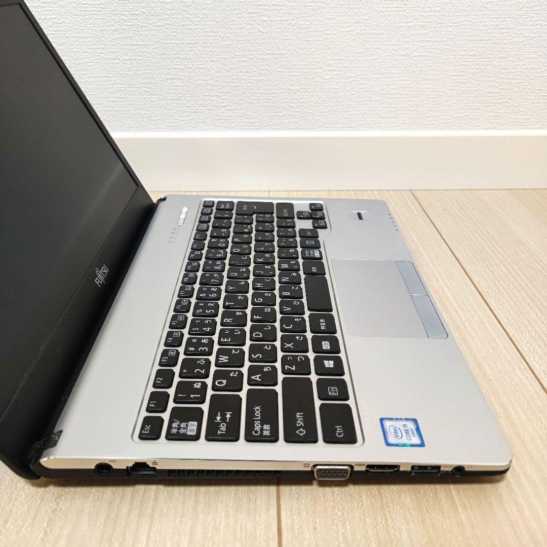 【良品】富士通 オフィス ノートパソコン 黒×シルバー FMVS04003