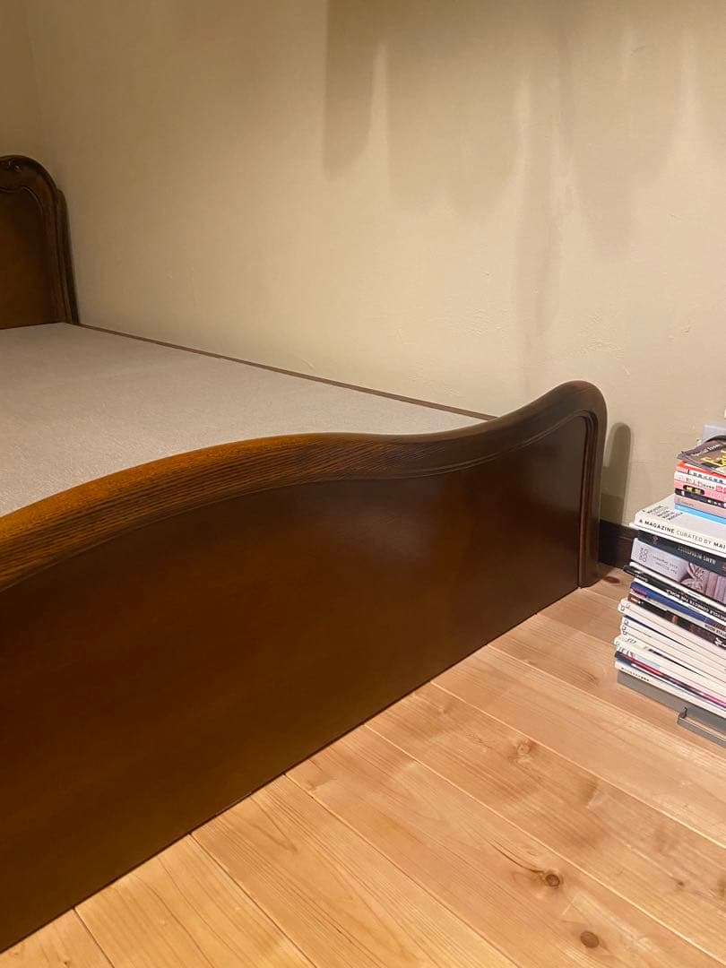 -antique-セミダブルベッドフレーム 木製 ヴィンテージ フレンチ レトロ